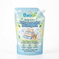 Sachet de recharge de savon liquide pour lessive bébé, sans BPA, avec bec verseur, 700 ml et 1 L, personnalisé en usine