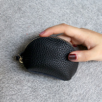 Nouveau simple rétro mini porte-monnaie en peau de vache petit portefeuille femmes en cuir véritable boulette fermeture éclair sac à monnaie