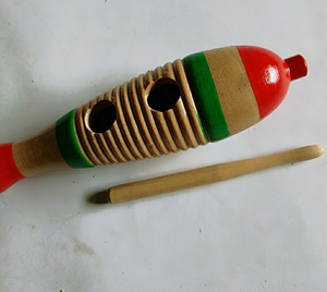 Instrument de percussion Orff en gros : Guiro en bois, aide pédagogique musicale pour l'éducation précoce, tube à gratter sonore grenouille pour enfants - Product Image 3