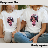 Hip Hop Afro école filles fer sur impression dessin animé Dreadlock filles noires DTF transferts autocollants prêt à presser pour T-shirts