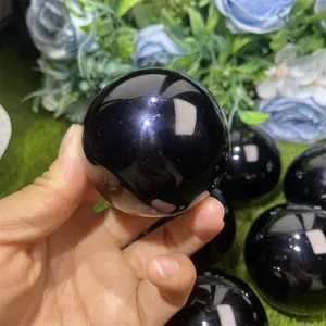 Nature Crystal High Quality Pretty Crystal Healing Stone Ball Black Obsidian Sphere For Sell