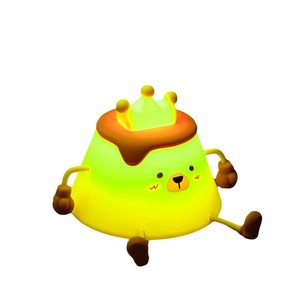 Veilleuse en silicone au design animalier, LED multicolore, rechargeable par USB, à activer par simple pression, lumière d'ambiance pour chevet - Product Image 1