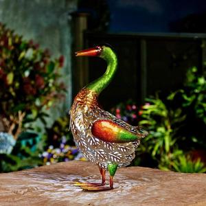 Solar <b>Duck</b> Metal Garden <b>Light</b> Outdoor Decor Water Resistant LED Solar Powered Free Standing 2 Year Warranty - Product Image 1