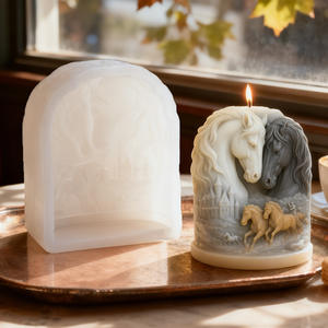 Molde de Silicona 3D Estereoscópico de Caballo y <span class=keywords><strong>Castillo</strong></span> para Hacer Velas, Jabones, Resina, Yeso y Manualidades - Product Image 1