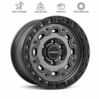 Jantes Beadlock Forgées Anthracite Satiné 8 Trous 17-22 Pouces 6061-T6, Jantes Tout-Terrain Simulées 8x170 6x5.5 pour Ford F-250