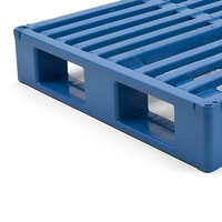 Palette en plastique bleue PP Polyéthylène pour entrepôt, supermarché, usine, taille personnalisée, design anti-collision à grille