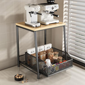 Estante de almacenamiento no plegable de hierro metálico sostenible de simplicidad moderna para almacenamiento de café y aperitivos uso doméstico en la sala de estar - Product Image 4