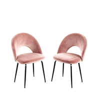 Chaise de salle à manger nordique rembourrée en velours, chaise d'appoint moderne capitonnée avec pieds noirs, pour cuisine, hôtel, appartement