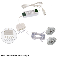 Spot LED encastré moderne 3W facile à installer, mini-luminaire de meuble réglable à haute luminosité, intensité variable pour vitrine et placard