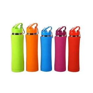 Bouteilles d'eau sport en acier inoxydable à double paroi, sans BPA, étanches, 750 ml (25 oz), avec couvercle à paille – Vente en gros - Product Image 3