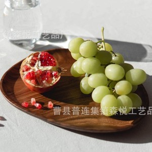 Bandeja de servir de madera de nogal, forma irregular, para frutas, pan, repostería, uso en fiestas, diseño elegante - Product Image 4