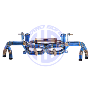 Titanium Alloy Catback <b>Exhaust</b> System for 2012 for Huracan LP580/LP610 1.5mm Thick Blue Burnt Finish Includes <b>Valves</b> - Product Image 6