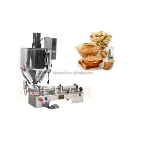 Peanut Butter Chili Sauce Pneumatic Liquid Filler Machine Food Stir Mixing Heating Paste Filling Machine With Mixer