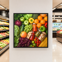 Écran LCD TFT carré de 33 pouces 1920x1920 RGB LVDS 60Hz 420 Nits avec panneau anti-reflet pour la publicité des produits frais sur les marchés de légumes