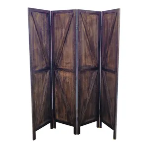 High quality indoor decoration Modern minimalist style rustic wooden folding screens room divider