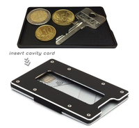 Dompet Logam Minimalis Anti RFID dengan Logo Kustom, Tipis, Berbahan Aluminium, Penutup, dan Tempat Kartu untuk Pria