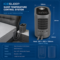 Surmatelas rafraîchissant silencieux 34 dB sans frais d'abonnement, tissu 60 fils, 300 fils au pouce carré, ensemble de lit de luxe pleine grandeur Icesleep