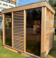 Cedar Sauna luar ruangan ramah lingkungan, 3 orang, kayu berkelanjutan & konsumsi energi rendah, harga pabrik