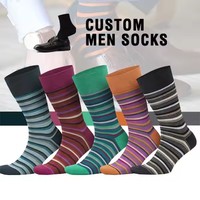 Chaussettes pour hommes KTS495, fabricant, pas de MOQ, logo/motif personnalisé, coton peigné, costume de bureau amusant, chaussettes habillées, avec boîte cadeau
