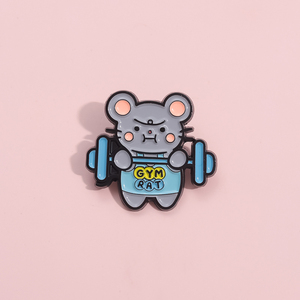 Gimnasio rata broche lindo rata esmalte Pin levantamiento de pesas Deadlift Fitness regalo ropa Accesorios - Product Image 2