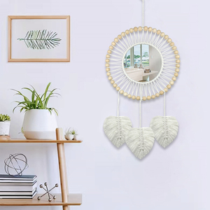 <span class=keywords><strong>Specchio</strong></span> rotondo macramè appeso a parete Boho decorazione <span class=keywords><strong>per</strong></span> la casa specchi decorativi da parete <span class=keywords><strong>per</strong></span> soggiorno decorazione camera da letto bambino asilo nido regalo - Product Image 5