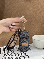Trousse de Toilette de Voyage Écologique en Cuir PU Imprimé Léopard avec Fermeture Éclair et Porte-clés Doré – Sac à Maquillage Multi-usages, Petit Portefeuille, Porte-monnaie