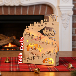 Boîte à lumière <span class=keywords><strong>de</strong></span> compte à rebours <span class=keywords><strong>de</strong></span> Noë<span class=keywords><strong>l</strong></span>, décoration <span class=keywords><strong>de</strong></span> Noë<span class=keywords><strong>l</strong></span>, bricolage, découpe au laser, <span class=keywords><strong>calendrier</strong></span> <span class=keywords><strong>de</strong></span> <span class=keywords><strong>l</strong></span>'<span class=keywords><strong>avent</strong></span> en bois, crèche - Product Image 1