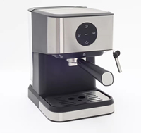 Machine à café expresso programmable en acier inoxydable avec mousseur à lait, design compact pour cappuccino et latte