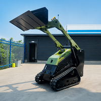 Mini-chargeuse compacte sur chenilles pour l'agriculture, chargeuse hydraulique avec accessoires multifonctions