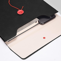 Carpeta de archivos A4 de cuero PU, soporte impermeable para documentos, sobre de archivo, Cartera de archivos de proyecto con cierre de corbata