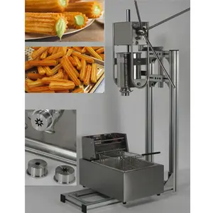 Stainless steel 2L Manual churros machine with 3 moulds deep fried dough sticks