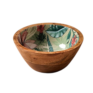 ชามไม้ทำมือพร้อมลายดอกไม้ ชามเสิร์ฟตกแต่งสำหรับใช้ในครัว โต๊ะอาหาร ภาชนะสำหรับใช้ในบ้าน โดยผู้ส่งออก - Product Image 1