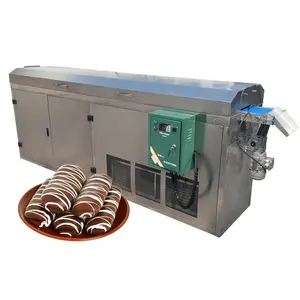 Werbeartikel Schokolade-Kühlmaschine mit Förderband für Waffel Zerealstück Schokolade Kühltonnel