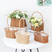 Panier de rangement en osier en stock, panier à pain, panier à fleurs, décoration pour mariage et restaurant
