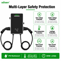 Nouvelle borne de recharge AC pour VE 14 kW GB/T 32A double connecteur sur pied IP54 EVSE monophasée OCPP pour parcs de stationnement résidentiels UE