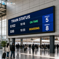 Écran LED mural ultra-large P1.86 pour hall de gare à grande vitesse avec taux de rafraîchissement élevé et large angle de vision, installation fixe