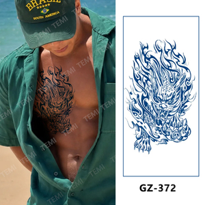Adesivi per Tatuaggi Semi-Permanenti a Base di Erbe, Impermeabili, Durata 1-2 Settimane, Disegni di Ali, Pianeti e Teschi, Tatuaggi Temporanei per Uomo, Vendita all'Ingrosso - Product Image 3