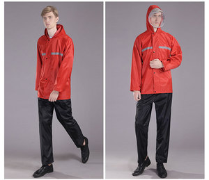 ऑक्सफोर्ड ब्रॉअर रिफ्लेक्टिव रेनकोट आउटडोर वर्क साइट रेनप्रूफ एडल्ट स्प्लिट रेनकोट रेनपैंट रेनकोट सूट - Product Image 3
