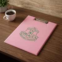 Carpeta Portapapeles de PU Rosa y Verde al por Mayor con Clip Metálico para Documentos, Carpeta de Almacenamiento de Papel Personalizada para Oficina, Fraternidad y Hermandad Griega