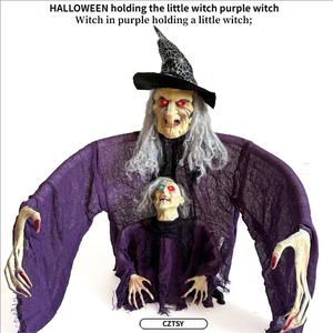 Set de Decoración Luminosa de Halloween para Jardín con Diseño de Bruja de Plástico <span class=keywords><strong>y</strong></span> Tela para Padres e Hijos, Calidad Superior - Product Image 6