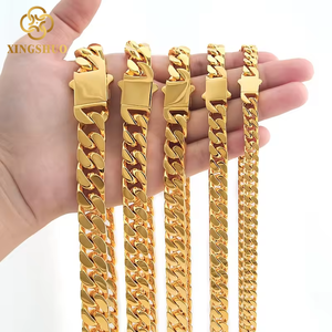 Dây chuyền vàng 18k kiểu Cuban Link bền chắc, bản to 18mm, món đồ nổi bật, phong cách Hip Hop, thích hợp cho các buổi tiệc, dành cho nam giới - Product Image 2
