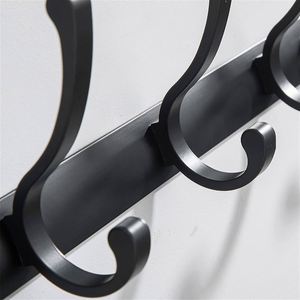 WEKIS Aluminum Alloy Brushed Contemporary Design Eco-Friendly Multifunction Self-Adhesive Wall Mounted 5 <b>Hooks</b> <b>Kitchen</b> Bathroom - Product Image 5