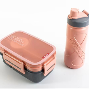 Fiambrera de plástico de 1800ml con 6 compartimentos portátil para la escuela para niños barata con juego de botellas de agua de 700ml - Product Image 1