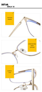 Nuovi Occhiali Anti-Luce Blu 2025 con Montatura Cat-Eye <span class=keywords><strong>e</strong></span> Lenti Piatte, Montatura in Metallo Personalizzata Bianca, <span class=keywords><strong>Rossa</strong></span> <span class=keywords><strong>e</strong></span> Grigia per Donna - Product Image 6