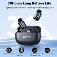 Micrófono de Solapa Inalámbrico BOYA Mini para iPhone, iPad, Teléfono Android Tipo-C, Transmisión en Vivo, Grabación de Audio y Video, Vlog