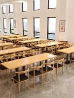 Ensemble table et chaises de restaurant rapide en bois, style minimaliste moderne, personnalisable, avec structure métallique, pour hôtel, cafétéria, salles à manger commerciales