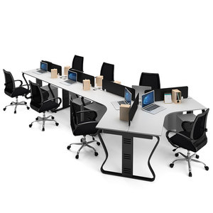 Staff Tables/ Work <strong>Desks</strong> Shape Desktop Partition Office Modular Clerk Workstation 120 Degree L Minimalist Special Modern Wooden - Product Image 5