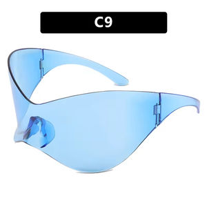 Gafas de Sol de Cosplay de una Pieza para Hombre y Mujer, Estilo Punk, Vintage, Futurista, Visor Cíclope, Azul y Negro, a la Moda, Cyberpunk - Product Image 6