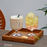 Gobelet à vin en plastique transparent rigide de 350 ml, verre à eau, tasse à dessert élégante, tasse à café pour les fêtes, les bars, les mariages