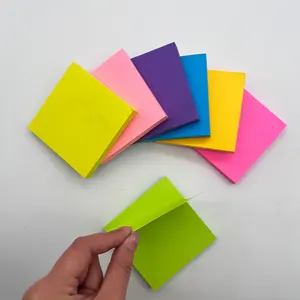 3 x 3 zoll 7 farben nachricht memo selbstklebende notizen klassischer regenbogen fluoreszierender niedlicher memo pad notizblock individuell